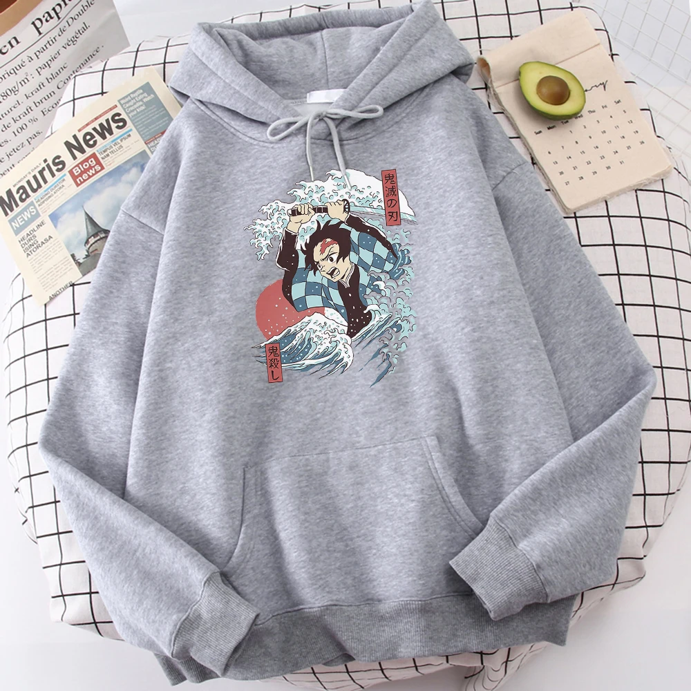 

Горячая Распродажа удобные повседневные топы японское аниме рассекающее демонов укиё-э мужское худи с принтом теплая брендовая мужская То...