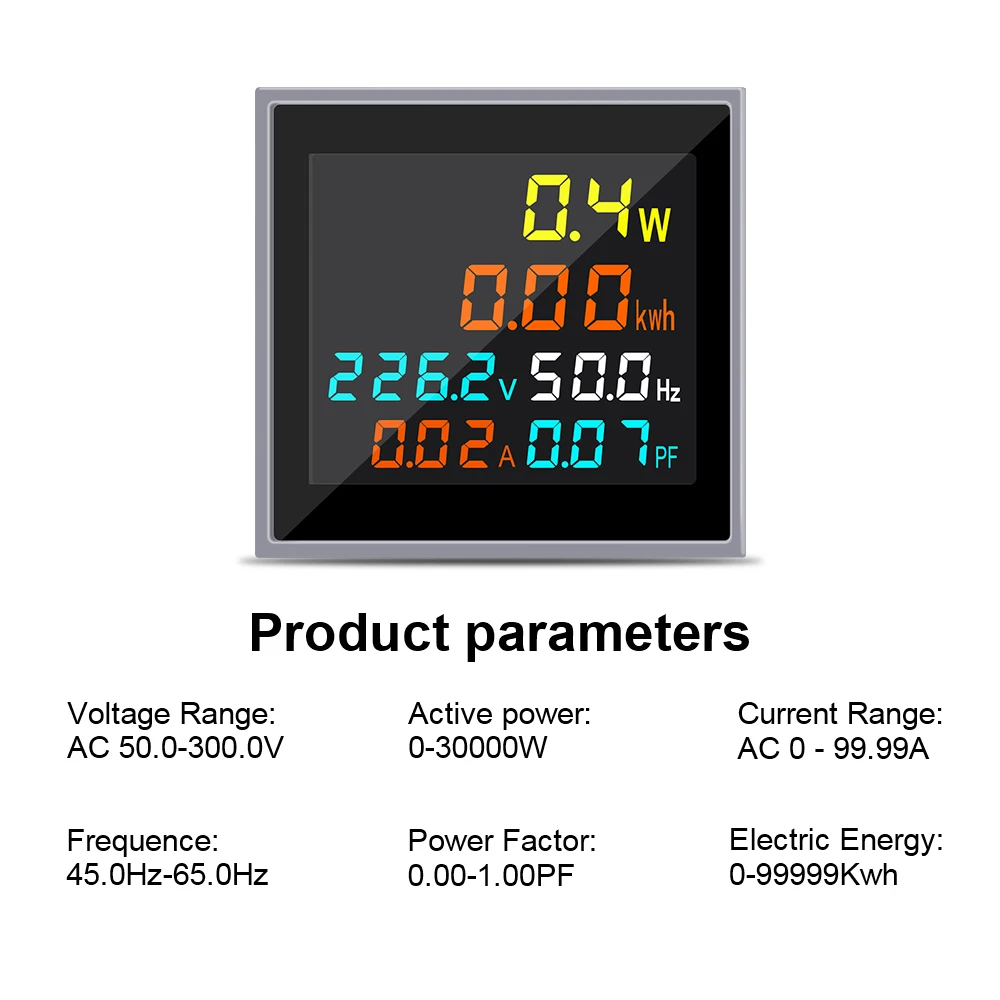 Ketotek Digital Wattmeter AC 110-220V 100A Monitor Energy Power Kwh Meter LCD Voltmeter Ammeter Voltage Current Factor Volt Amp |