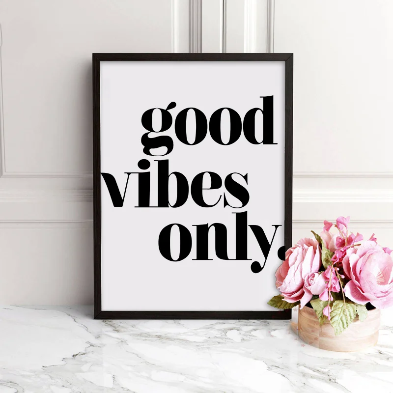 HD печатных черный вдохновляющие художественная стена с цитатой холст картина