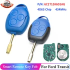 KEYECU 433 МГц 4D63 чип дистанционного управления 6C1T15K601AG для Ford Transit WM VM 2006 2007 2008 2009 2010 2011 2012 2013 2014 ключ для автомобиля 3 кнопки