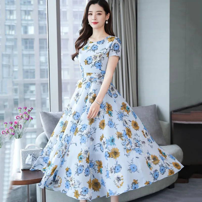 Женское платье летнее праздничное средней длины модные вечерние коктейльный