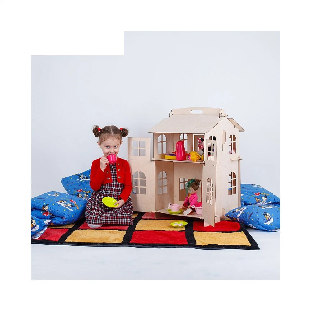 ДОМИК КУКОЛЬНЫЙ с подвижными дверцами 74х48х46 см | Игрушки и хобби