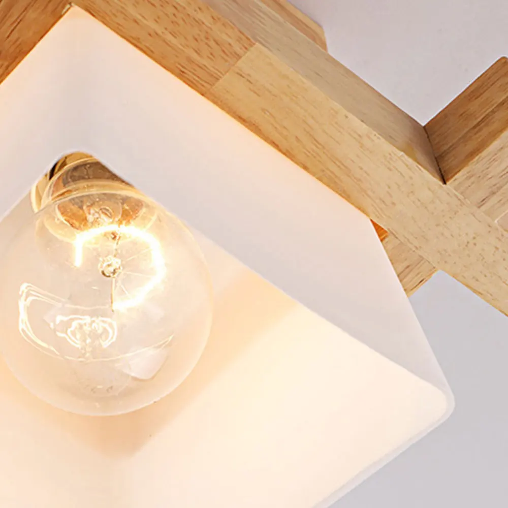 

Japanese Style Wooden Wall Light Ceiling Lamp Modern Wall Lamp Home Decor for Bedroom Living Room (Single Lamp Head, Without Bul