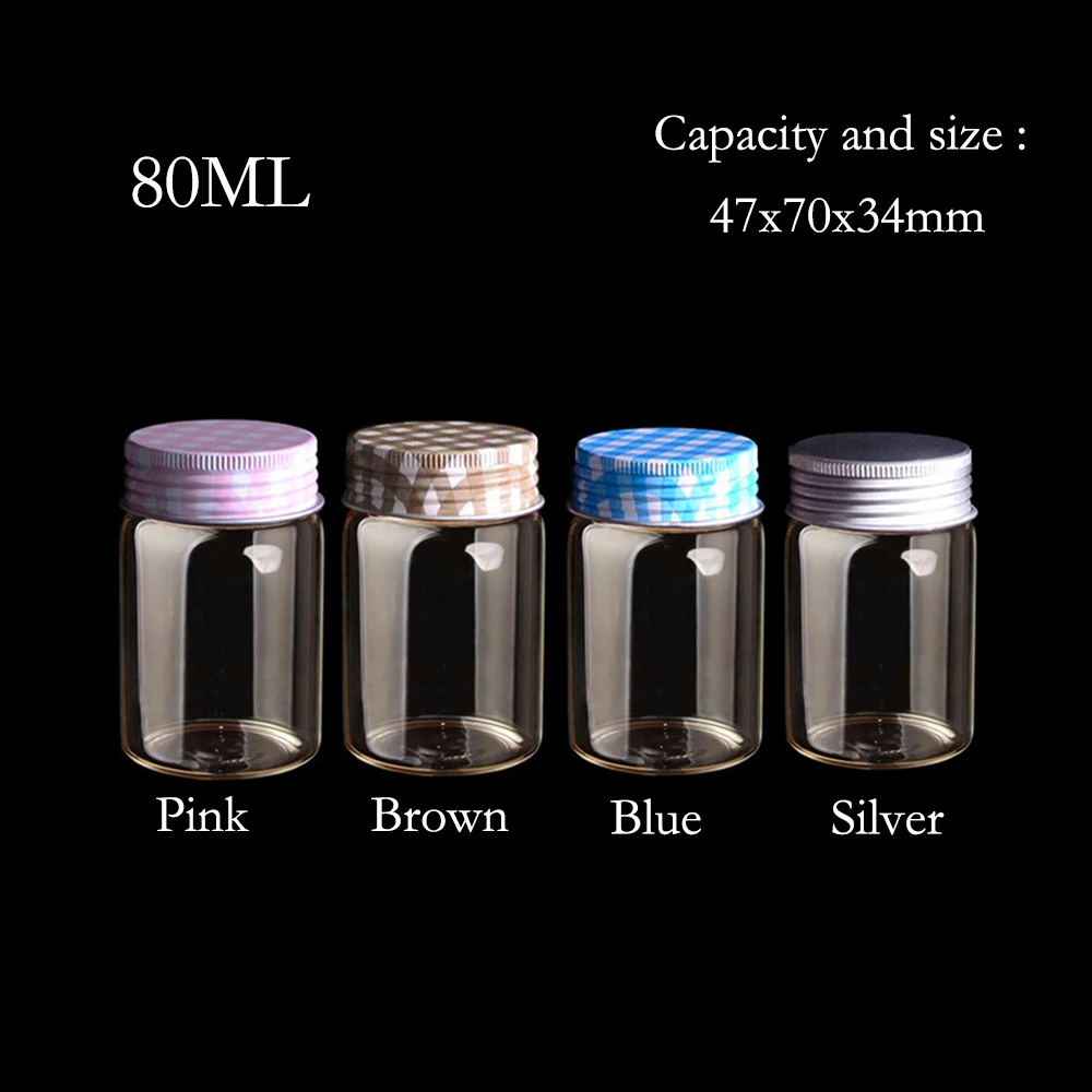 6 шт. флаконы из гиалинового стекла 80 мл с алюминиевой крышкой | Красота и здоровье