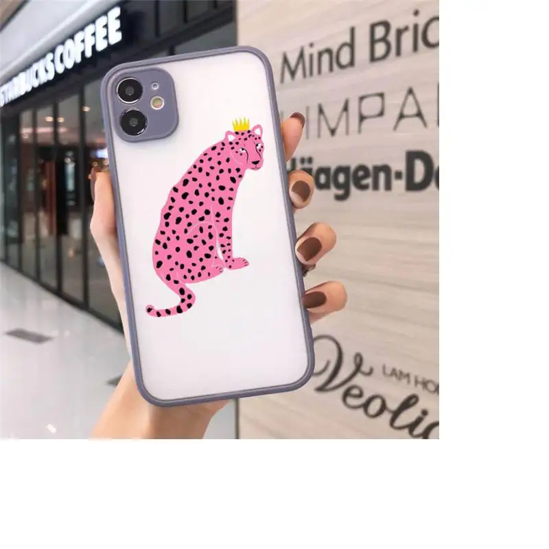 

Leopard cartoon animals Black spots Phone Case matte transparent For gray iPhone 7 8 x xs xr 11 12 pro plus max mini Funda Clear