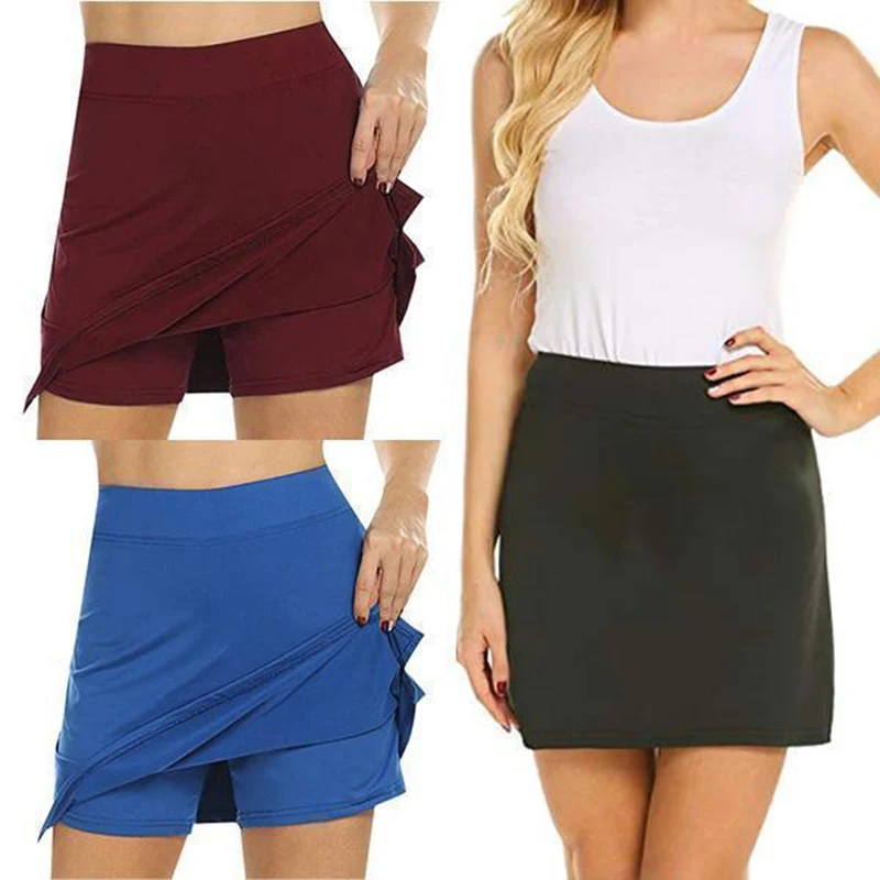 

Anti-Chafing Active Skorts Super Soft Comfortable Women's Athletic Lightweight Skirts With Shorts Pockets Running Tennis XRQ88