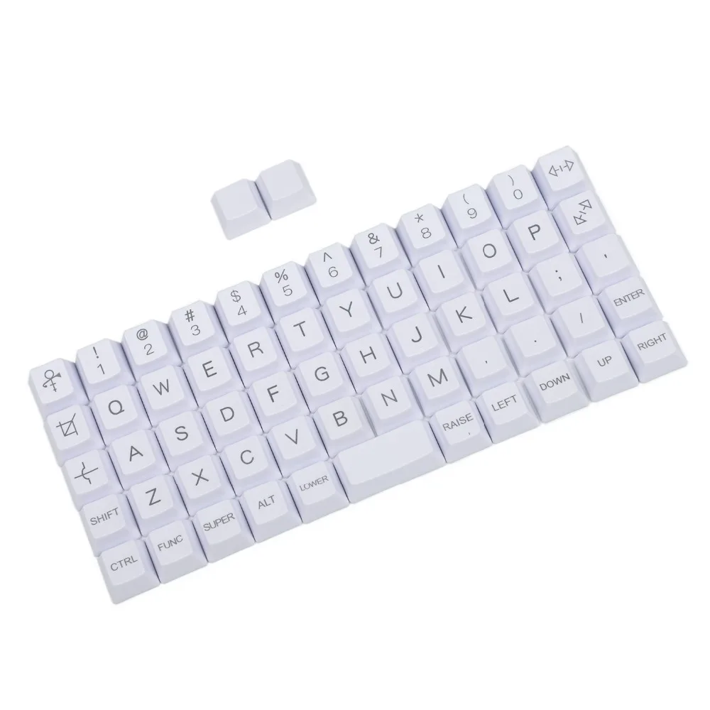 YMDK Planck Niu40 Preonic Keyset White Gray Black Gradient Pure White Laser-Etched OEM Keycap 1.5mm Thickness PBT