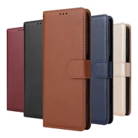 solid color leather wallet case for oppo reno 2 2z 3 4z 5g 4 f 5 pro realme 3 5 6 6s 7 7i c3 c11 x3 lite x2 neo flip cover