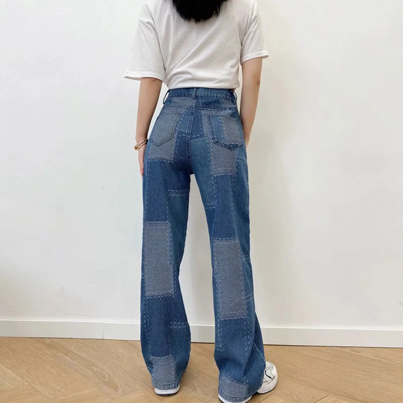 

Women's Jeans Straight-Leg Jeans With Patch Trim