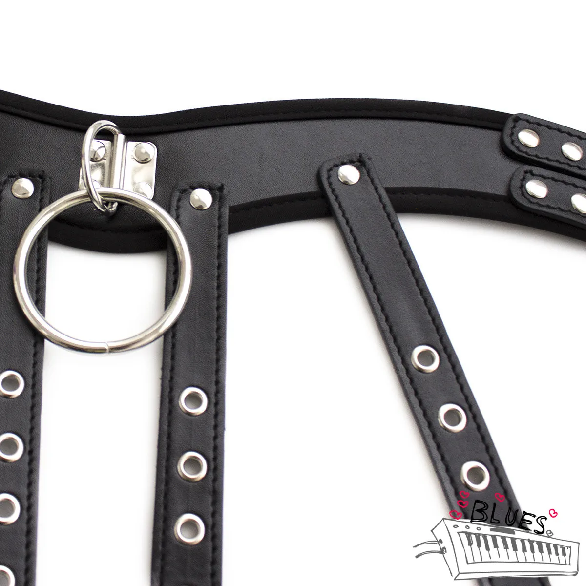 Регулируемый кожаный эротический комплект аксессуаров с замком корсет под