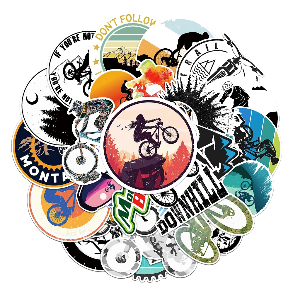 103050pcs mountain bike stickers waterproof outdoor mtb bicycle decal diy laptop skateboard luggage cool vinyl sticker kid toy free global shipping