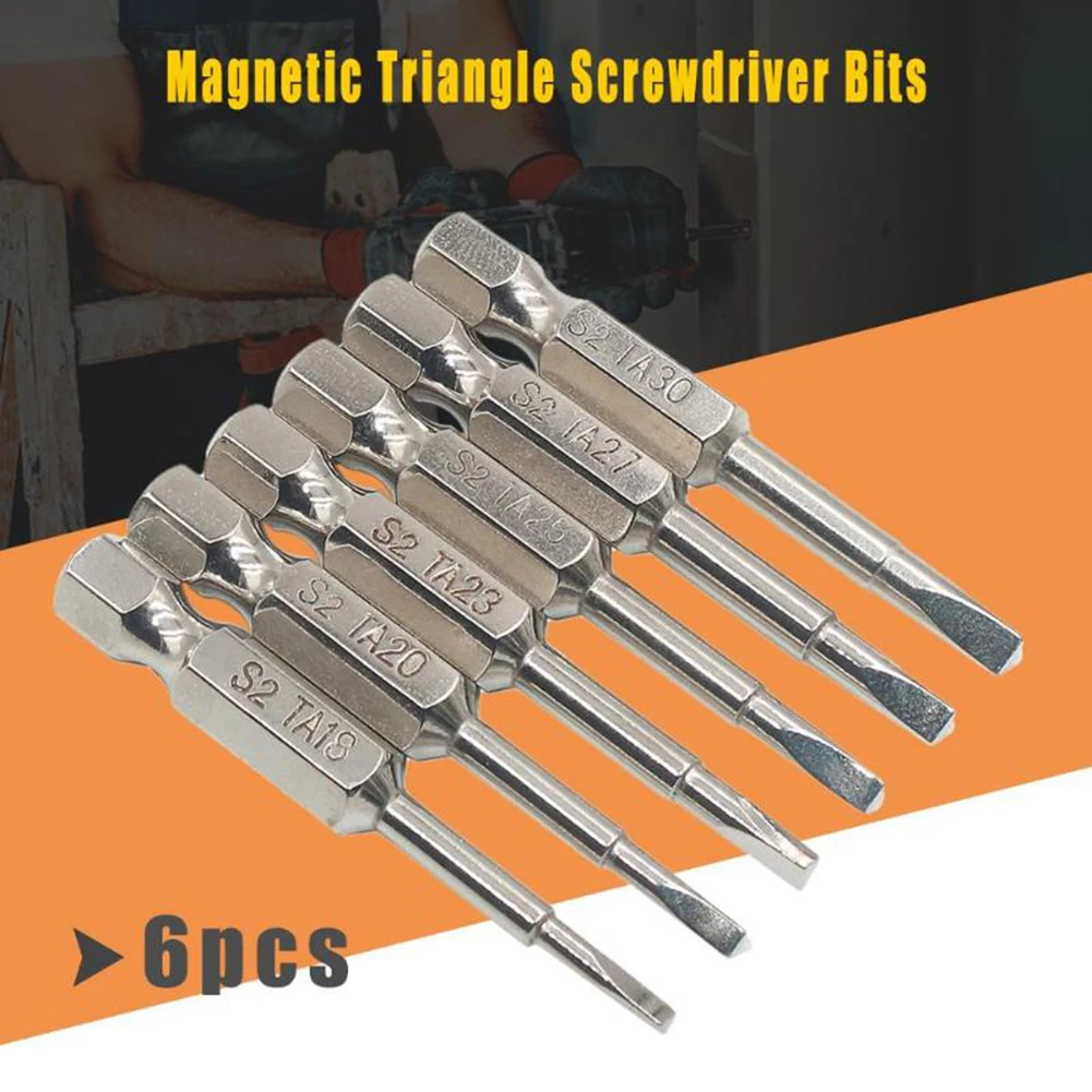 

6pcs Drill Bit Magnetic Triangle Security Screwdriver Bits S2 Steel 50mm