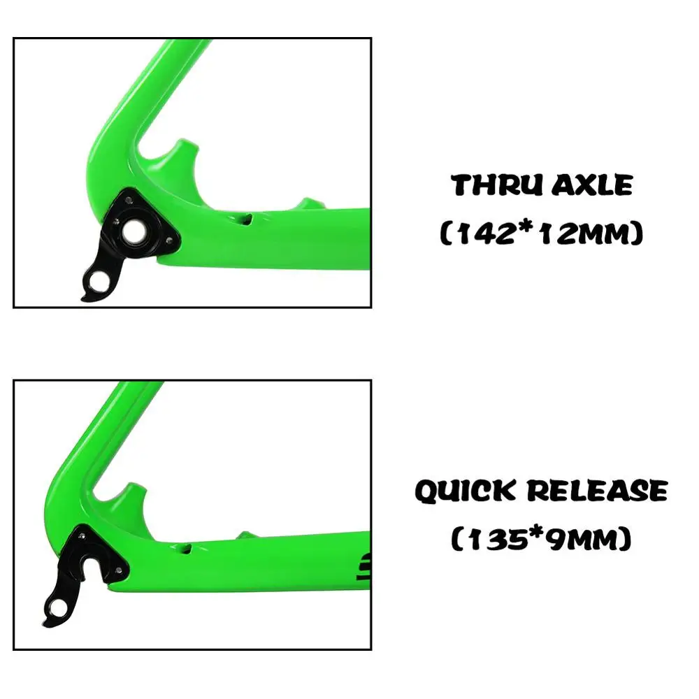 

Spcycle T1000 Full Carbon Mountain Bikes Frame 29er Carbon MTB Bicycle Frame Compatible 135*9 QR and 142*12 Thru Axle 8 Colors