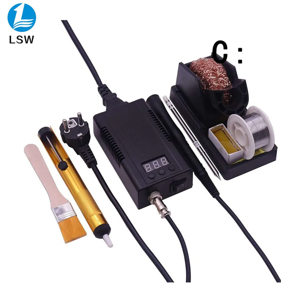 PJLSW 305D Мини Портативная цифровая паяльная станция Электрический паяльник+ T12 наконечники нагревательный сердечник 100~ 240 В лучше, чем bk950D