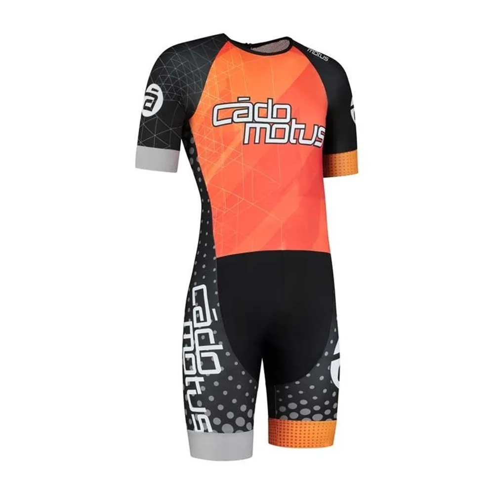 Cadomotus Для мужчин скафандр триатлона Speedsuit Trisuit короткий рукав Майо бег Костюмы