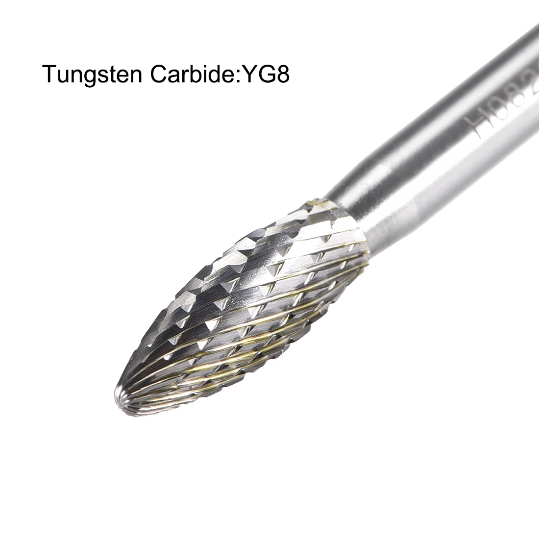 

uxcell Tungsten Carbide Rotary Files 1/4" Shank, Double Cut Flame Shape Rotary Burrs Tool 8mm Dia, for Die Grinder Drill Bit