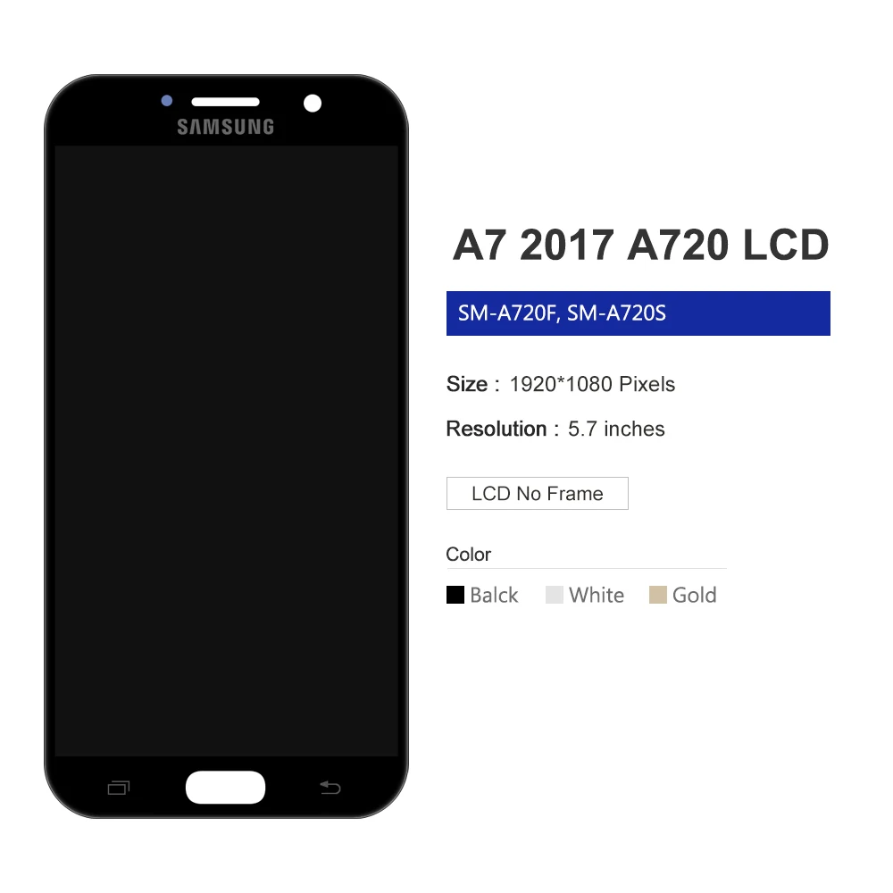 Super Amoled для Samsung Galaxy A7 2017 A720 A720F A720F/DS Сотовый телефон ЖК дисплей дигитайзер
