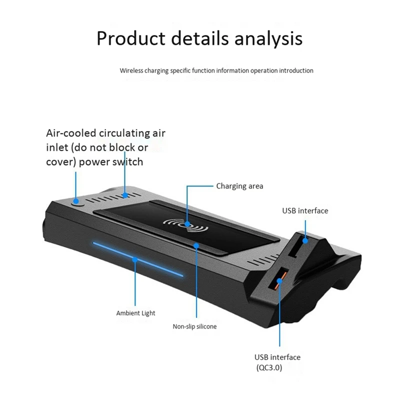 

15W Fast Car QI Wireless Charger Charging For- A4 A5 2017-2021 Phone Holder Pad