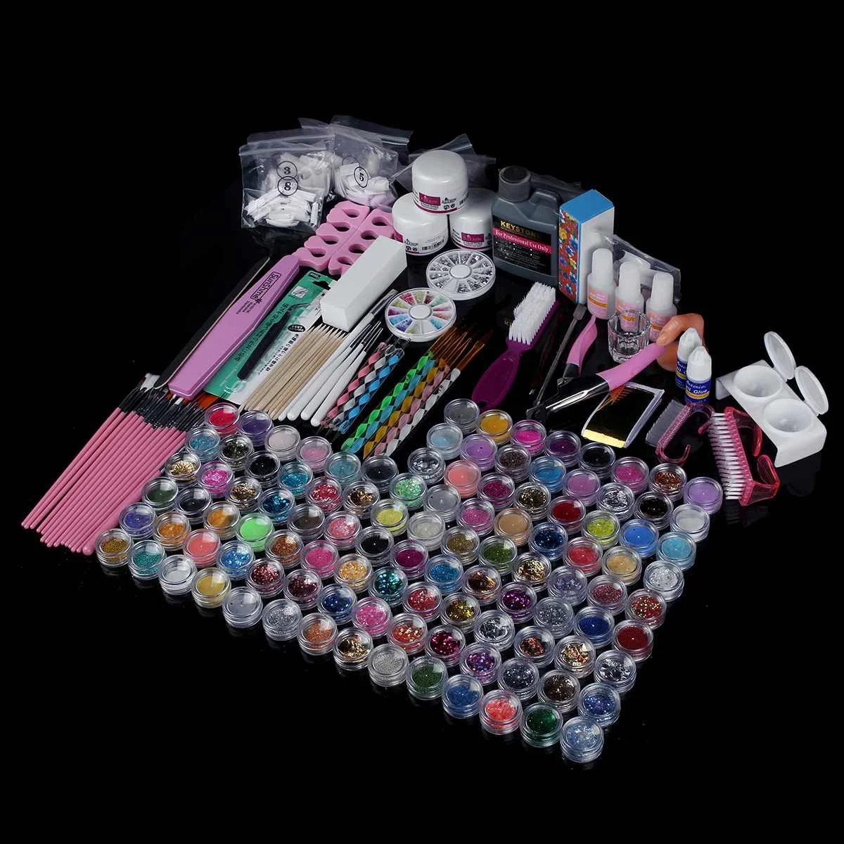 

108 Kinds Colors Full Acrylic Nail Kit With Acrylic Liquid Nail Art Decorations All For Manicure Nail Kit Tools For Manicure