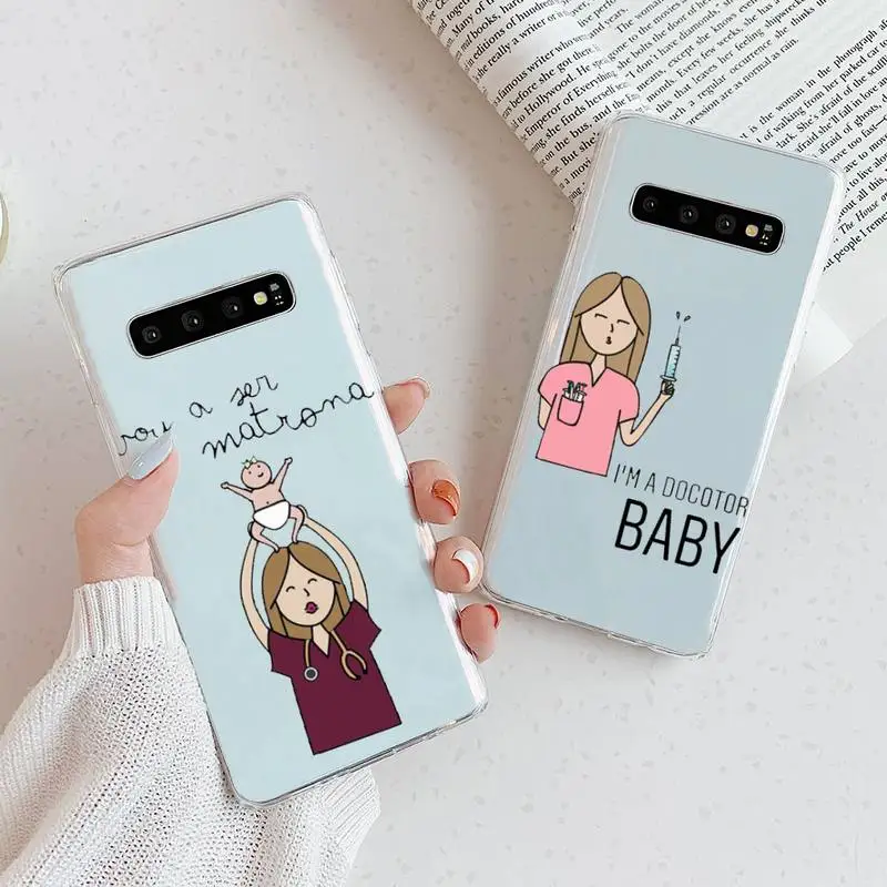 

Doctor nurse medicine cartoon Phone Case Transparent For Samsung Galaxy A S Note 9 11 10 51 50 71 70 80 20 21 30s ultra plus