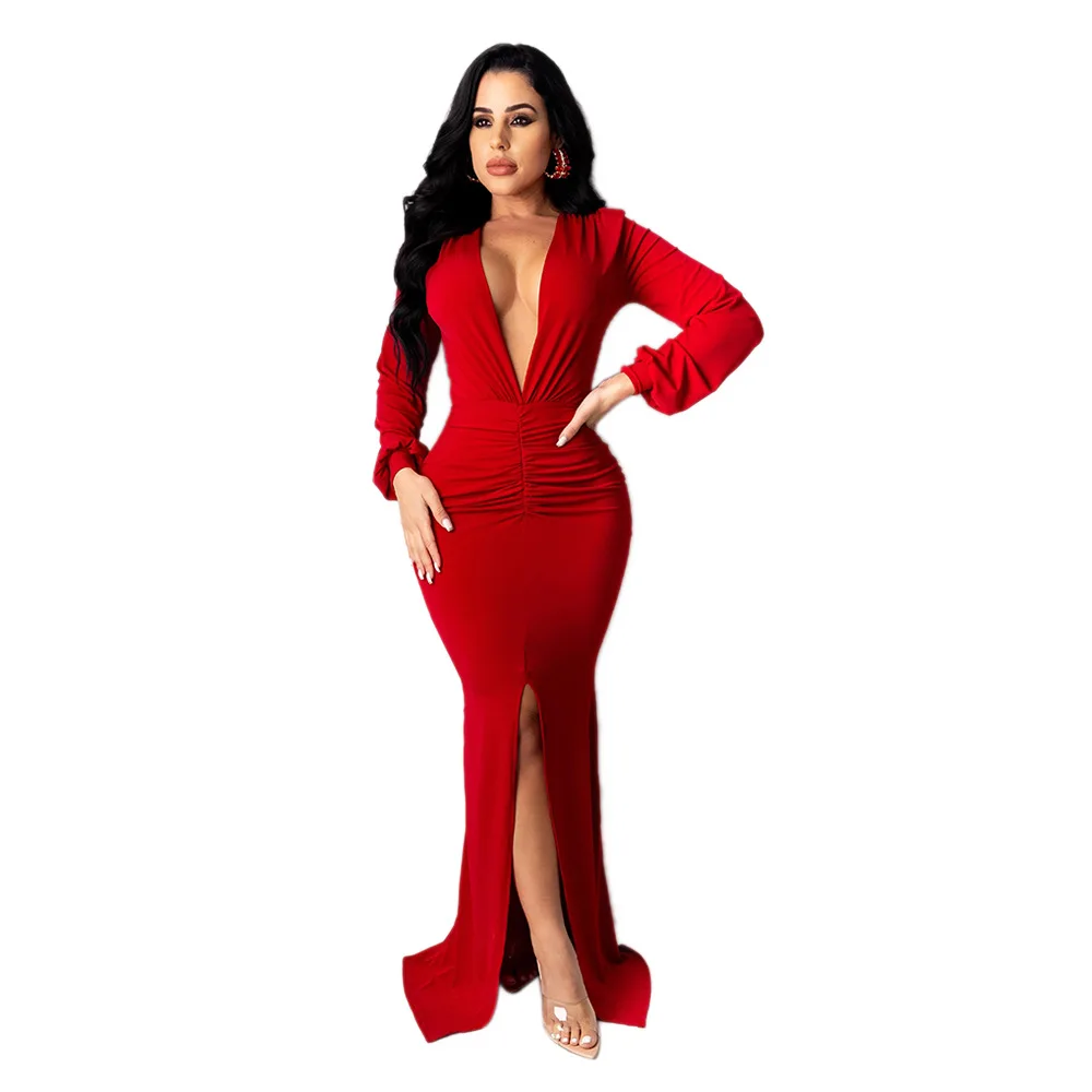 

Женское vestido fiesta mujer elegante vestidos de fiesta largos свадебное платье с длинным рукавом, V-образным вырезом vestidos бальное платье женское