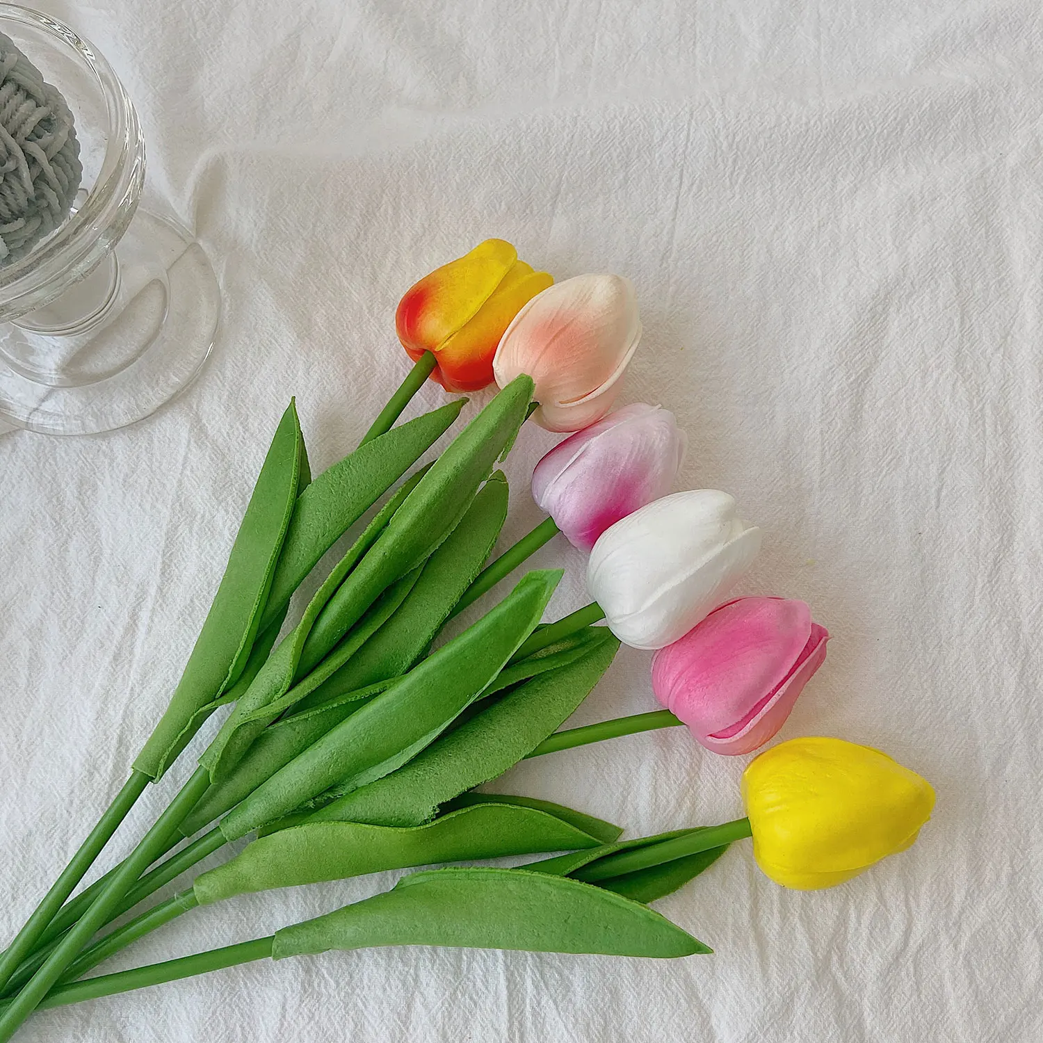 

A Bunch Tulip Bouquet Simulation Flower Decoration Photo Bouquet Selfie Korean Series Home Decor
