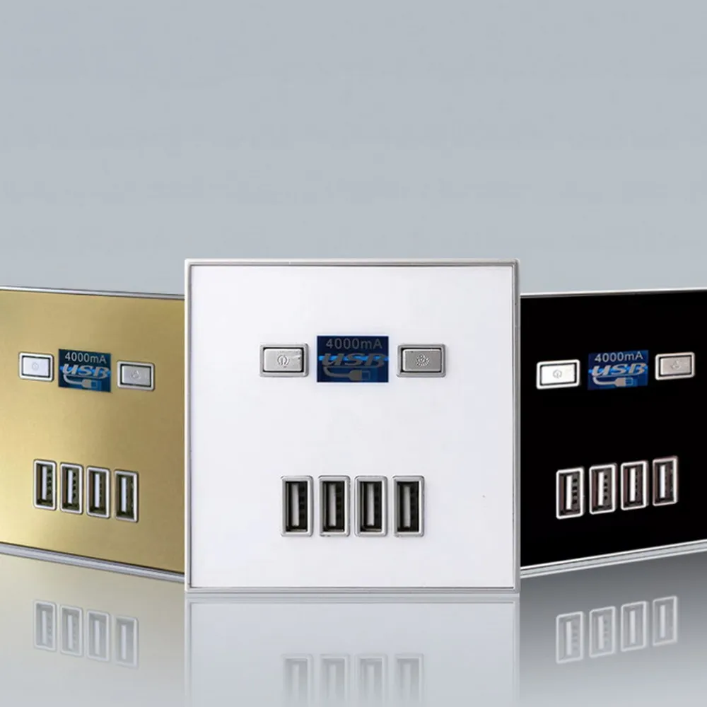 Быстрое зарядное устройство с 4 USB-портами настенная розетка