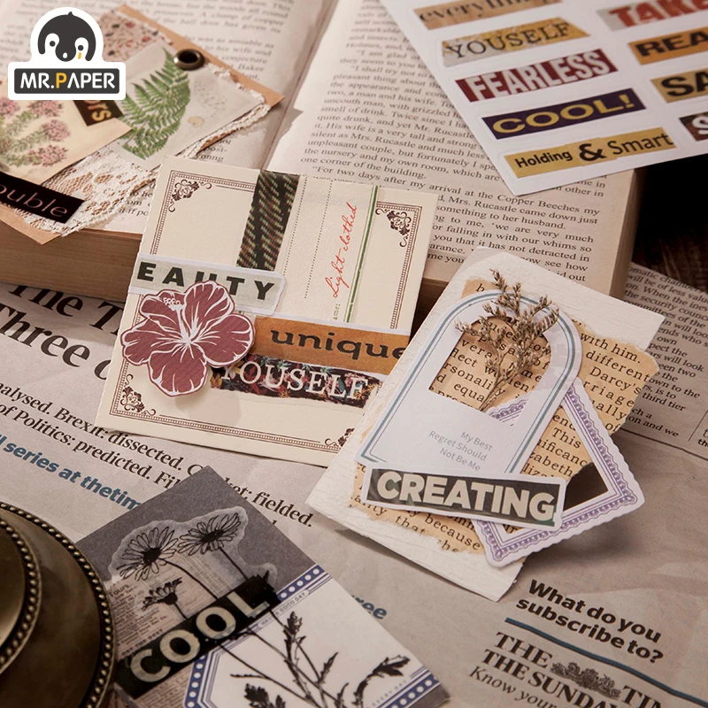 Mr. Paper 8 видов конструкций Ins Wind News Бумажные Вырезки серия два материала наклейки