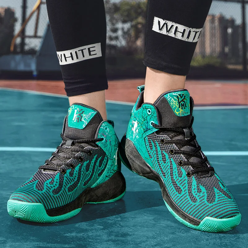 

2021 Latest Unisex Basketball Shoes Men's High-Top Sports Air Cushion Sports Men's Shoes Women's Breathable Sneakers