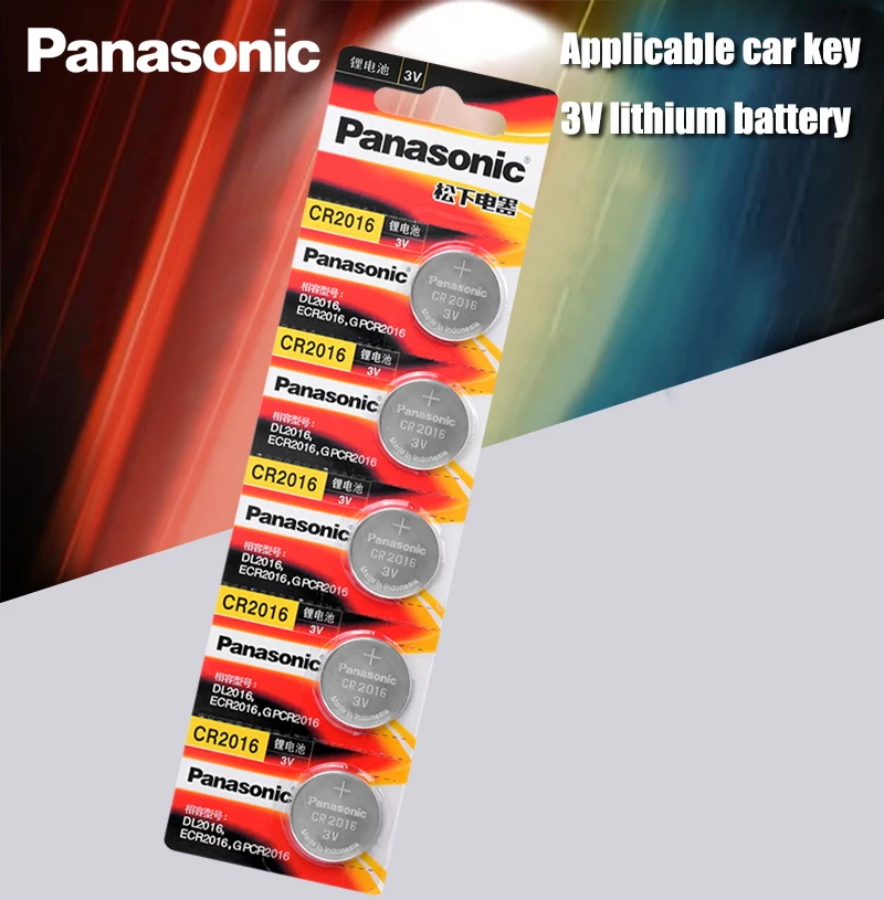 Panasonic наивысшего качества литиевая батарея 5 шт./лот 3V cr2016 таблеточного типа часы