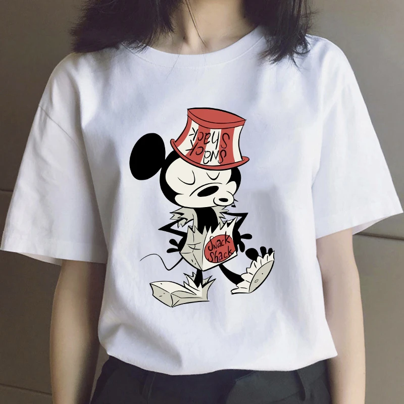 

Disney T-shirts Woman Mickey Minnie Mouse Funny Summer Cartoons Women Clothes Couples Kawaii T Shirt T Shirt Femme Harajuku Tops