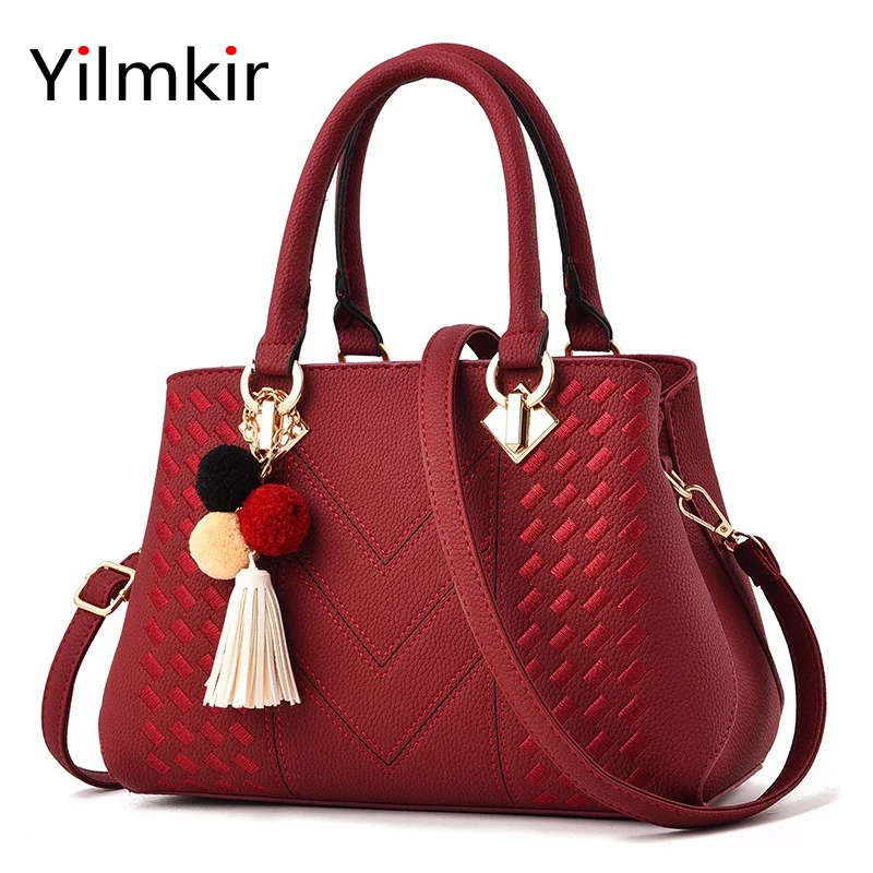 

Embroidered Women Large Capacity Messenger Shoulder Bag Fashionable and Popular Multi Function All Match Simple Ladies Handbag