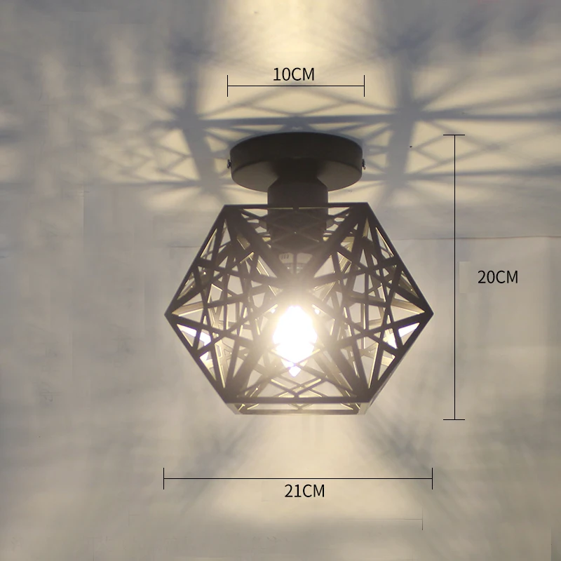Ceiling lights Minimalist Retro Ceiling Lamp Glass E27 industrial decor lamps for living room Home Lighting Lustre Luminaria - Цвет корпуса: 10