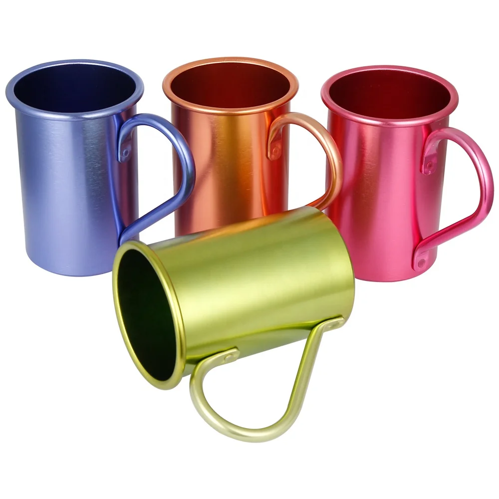 QUEENBAR 450ML Aluminum Cup Moscow Mule Cocktail Cup Camper Coffee Mugs Water Mugs For Restaurant Bar Drinkware Home Party