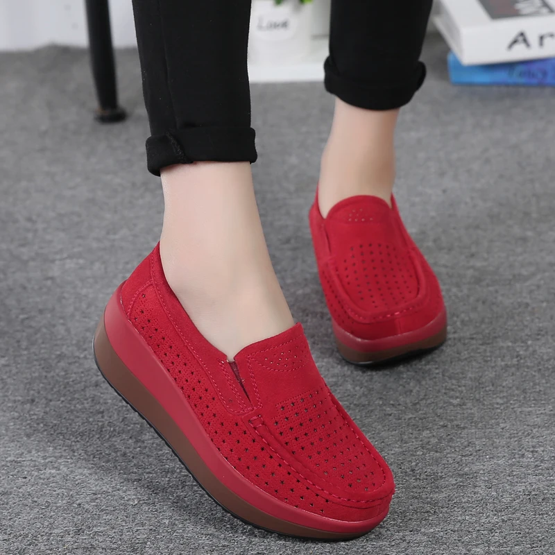 Туфли женские замшевые на платформе повседневные лоферы криперы плоская подошва