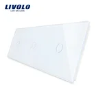Хрустальное стекло Livolo с белым жемчугом 223 мм х 80 мм, тройная стеклянная панель европейского стандарта, VL-C7-C1C1C1-11