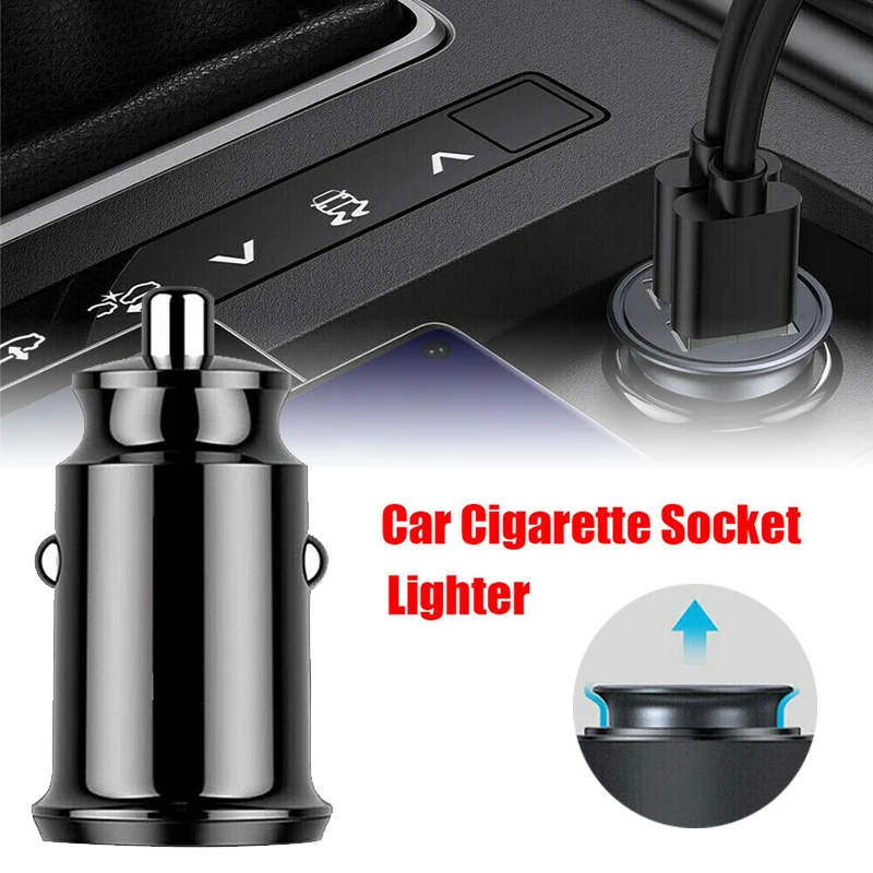 

Автомобильное зарядное устройство USB для прикуривателя, быстрая зарядка для iPhone, Xiaomi, Samsung, двойной порт, быстрая зарядка