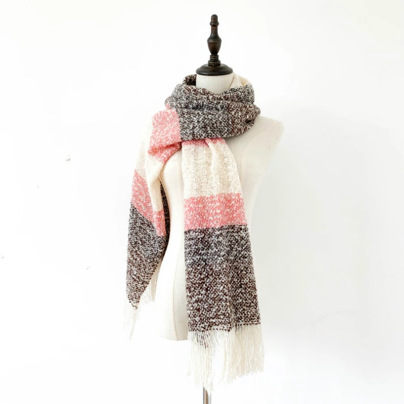 Женский двухсторонний мягкий толстый шарф 200x58 см кашемировые шарфы с кисточками