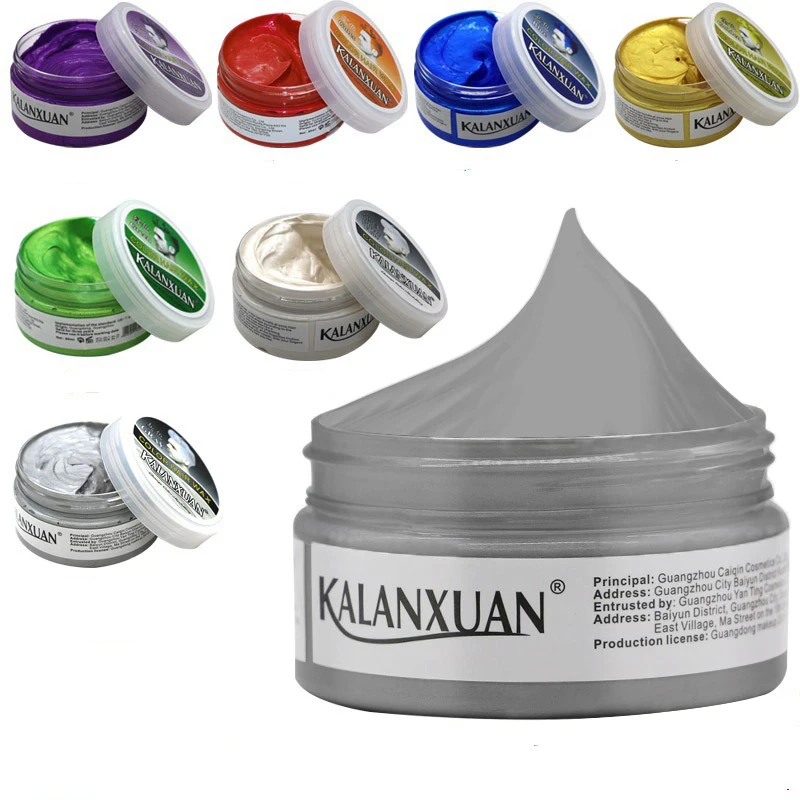 1 шт. волосы цветной воск краситель временные формовочная паста цветов в наличии