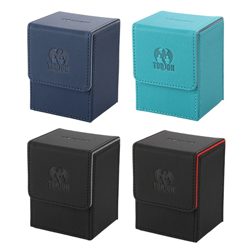 

U1JC Board Game Card Sleeve Holder Box Capacity PU Leather Tarot Cards Box Tarots Case Collection Container