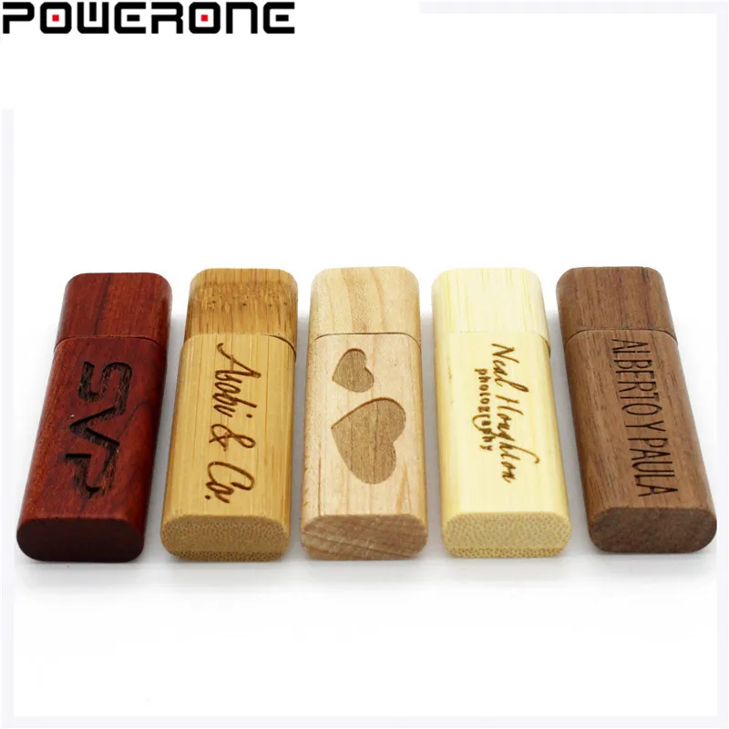 Usb флеш-накопитель POWERONE деревянный бамбуковый с логотипом 64 ГБ 32 16 8 4 Гб usb 2 0 |