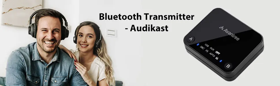 Avantree Audikast aptX с низкой задержкой Bluetooth аудио передатчик для ТВ ПК(оптический цифровой Toslink, 3,5 мм Aux, RCA, PC USB) 100ft