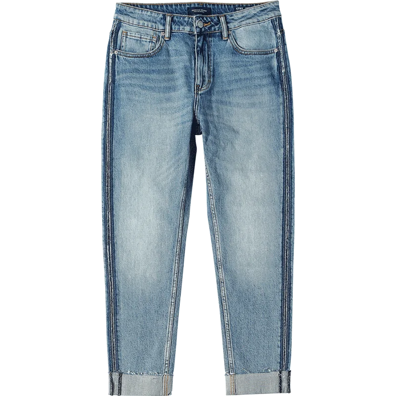 Мужские джинсы SIMWOOD стильные брюки из джинсовой ткани с боковыми полосами