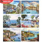 HUACAN 5d алмазная живопись город Сделай Сам мозаика Ландшафтные камни в форме ромба сверла вышивка Дом стразами море домашний декор рукоделие