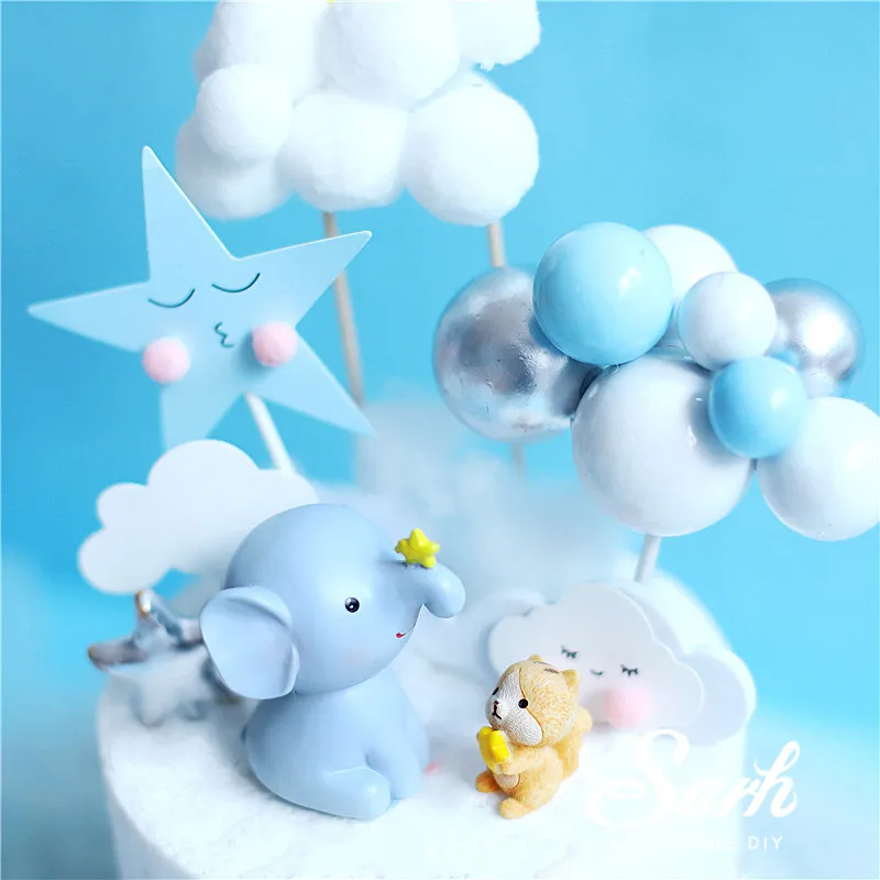 

Moon Elephant Star Squirrel Cake Topper for Baby Shower Baking Dessert Birthday Decoration Anniversary Supplies Kid Sweet Gifts