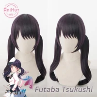 %e3%80%90anihut%e3%80%91futaba tsukushi wig bang dream morfonica cosplay wig synthetic women dark purple hair bandori cosplay futaba tsukushi