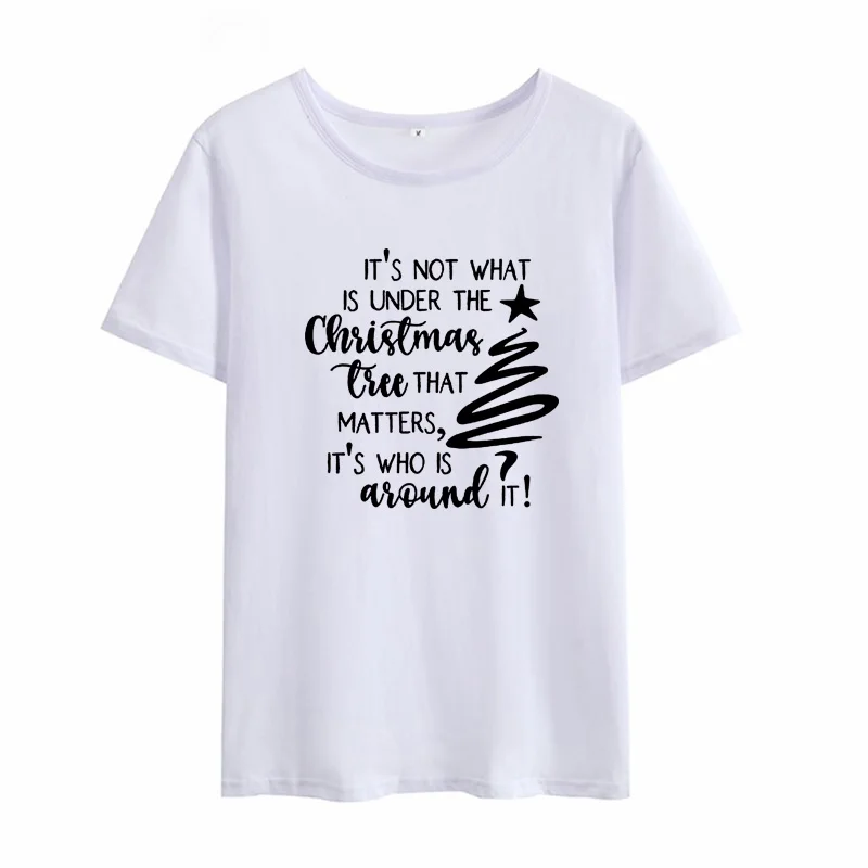 Женская футболка с принтом рождественской елки летняя коротким рукавом и