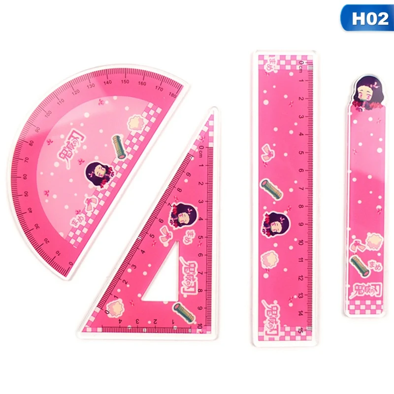 

4Pcs/Set Acrylic Ruler Drawing Measurement Geometry Ruler Straightedge Protractor A Variety Of Rulers