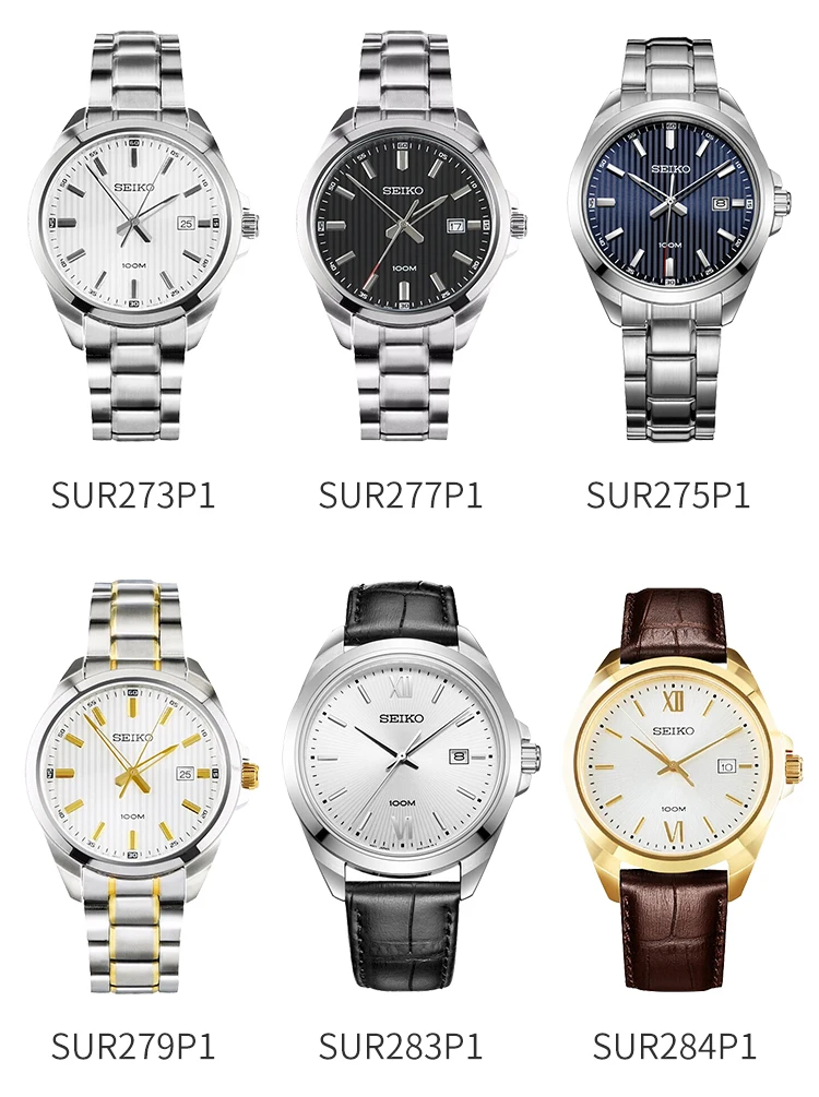 SEIKO Официальный продукт часы Мужские Простые кварцевые часы бизнес тренд мужские часы водонепроницаемые мужские наручные часы