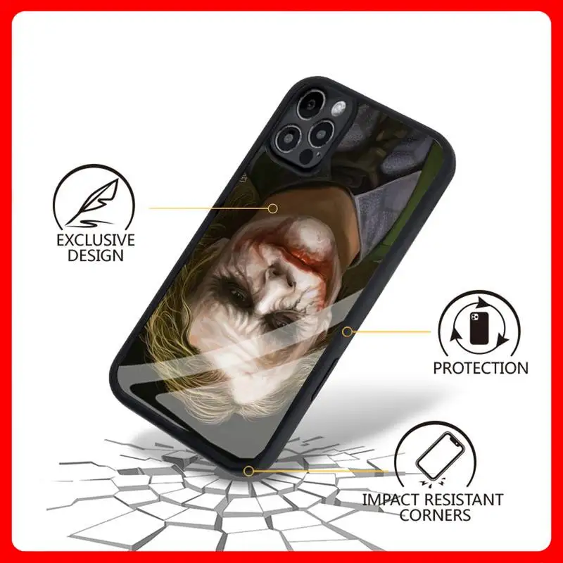 

Heath Ledger Joker Phone Case For PC-Iphone 5s Se 6 6s 7 8 11 12 X Xs Pro Plus Mini Max Fundas Cover